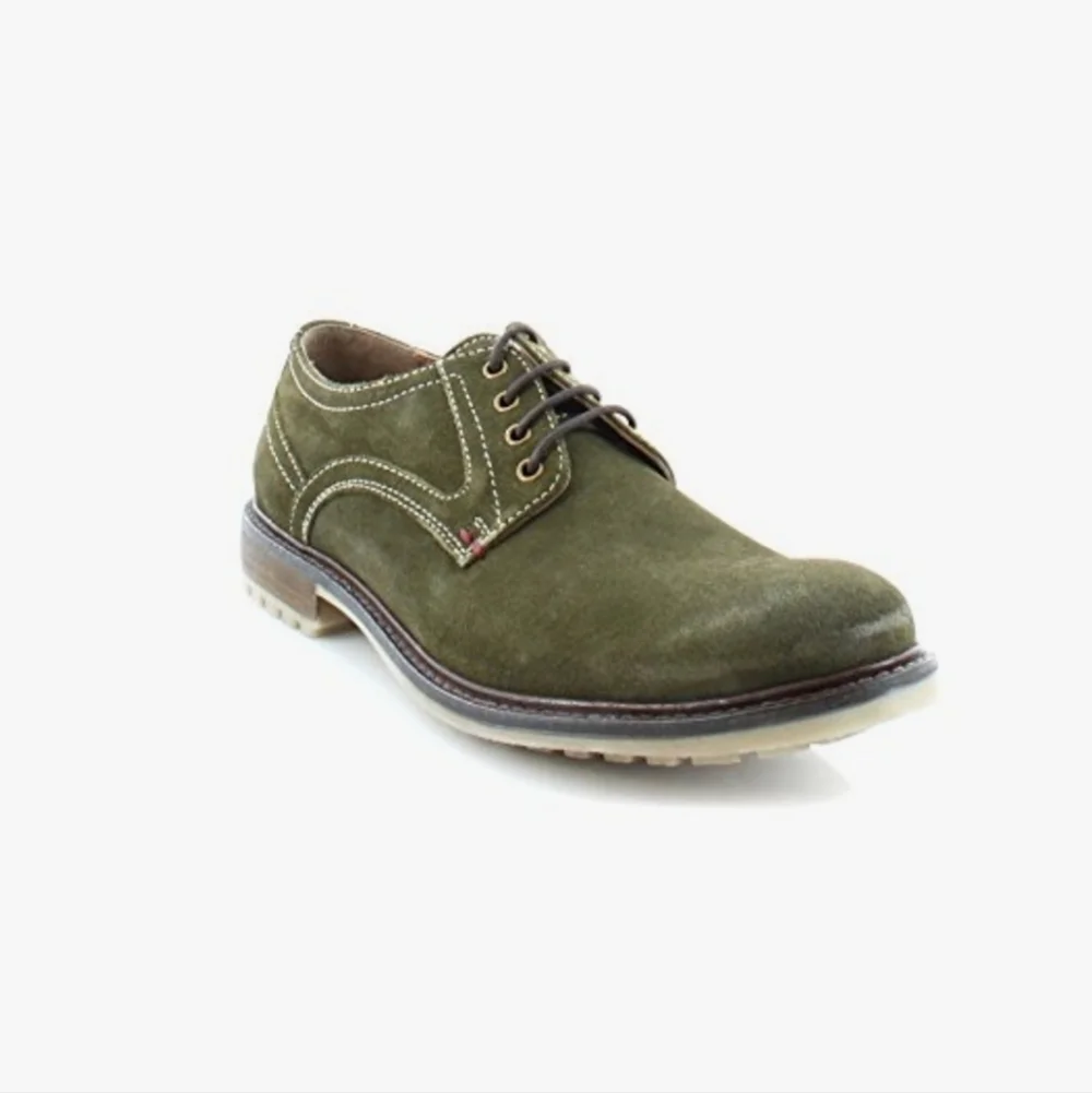 Hush Puppies Olive Green Rohan Rigby Men's Leather Oxford Derbys Size US 9